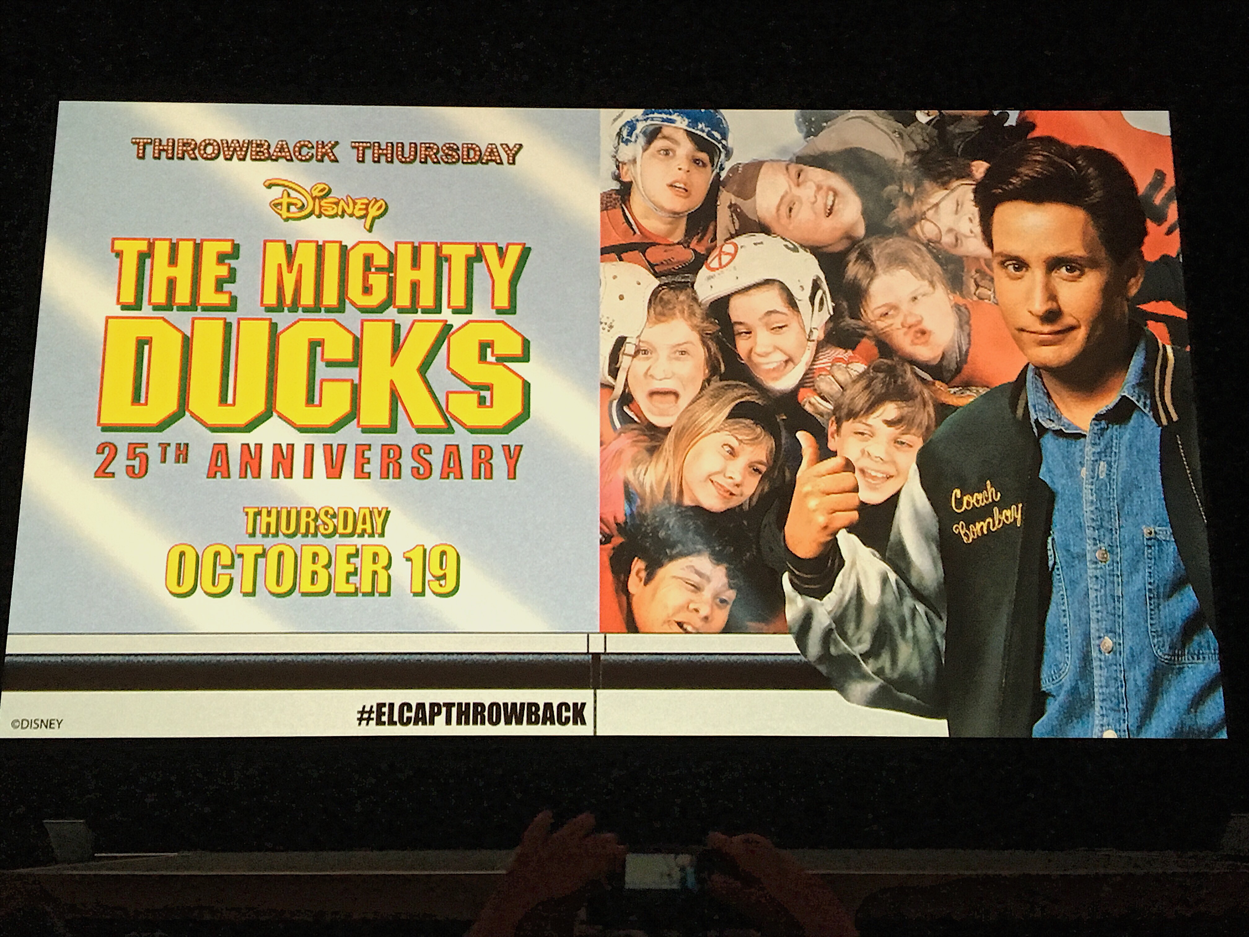 The Mighty Ducks is revealed as the next Throwback Thursday event. 